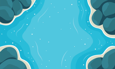 Aerial Top View of the Calm Deep Blue Center of a Peaceful and Serene Lake