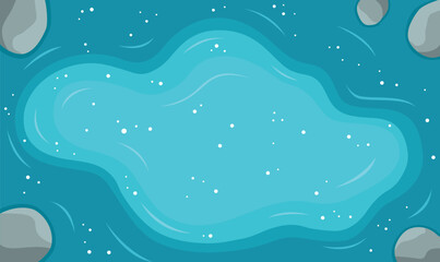 Aerial Top View of the Calm Deep Blue Center of a Peaceful and Serene Lake