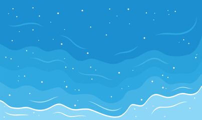 Aerial Top View of Ocean Waves Gently Crashing and Rolling Onto a Peaceful Shoreline