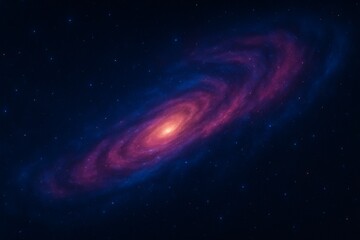 Colorful galaxy swirl with glowing cosmic dust and sparkling stars, deep blues and magentas blending in space