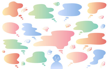 Worried and confused thought bubbles (Colorful Gradient)