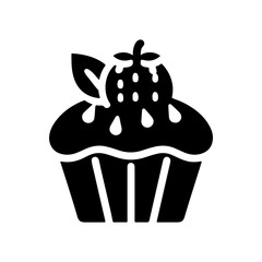 Silhouette Illustration of Cupcake
