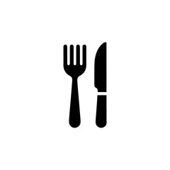 Silhouette Illustration of Fork and Knife