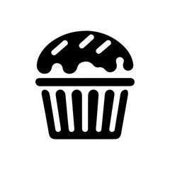 Silhouette Illustration of Cupcake