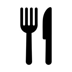 Silhouette Illustration of Fork and Knife