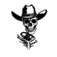 cowboy hat with skull