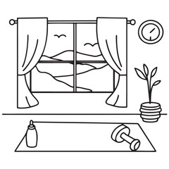 Hand drawn vector illustration, black & white design, Little corner bold & easy coloring book, Little corner bold & easy coloring pages, line art, coloring book, coloring pages, drawing book