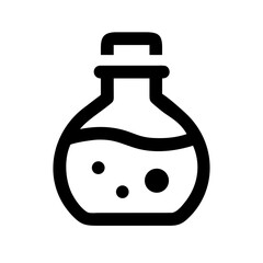 Obraz premium Isolated Potion Bottle Illustration with Fluid and Bubbles for Graphic Design, Digital Media Projects, Fantasy Themes, and Creative Content