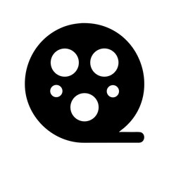 Fototapeta premium Horror Movie Reel Icon in Black for Film Industry, Creative Content, Cinema Blogs, Graphic Design, and Entertainment Media 