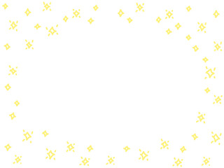 手描きのかわいい黄色のキラキラフレーム・星空・光