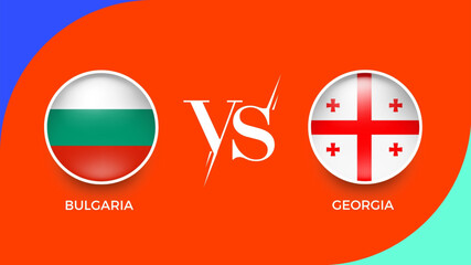Bulgaria vs Georgia flag in circle for UEFA PRELIMINARY and sports banner. vector illustrator