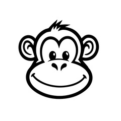 Illustration of monkey silhouette vector 