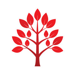 Red stylized tree nature growth symbol design
