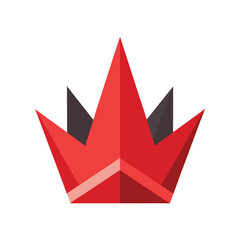 Triangular Point Medieval Crown Icon in Flat Design