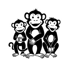 Illustration of monkey cartoons 