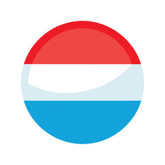 Obraz premium Luxembourg Flag Icon in Glossy Round Watercolor Style