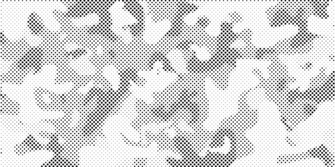 Abstract halftone seamless camouflage pattern. Repeating digital dotted hexagonal camo military texture background. Abstract modern fabric textile ornament. Vector illustration.