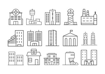 Obraz premium Building Line Icon Element