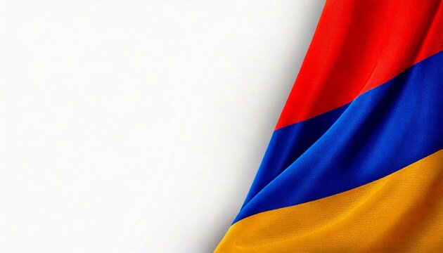 Armenia flag on white background. copy space