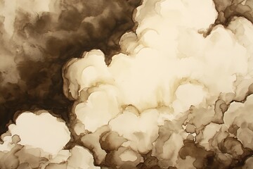 Monochromatic fluid abstract watercolor cloudscape