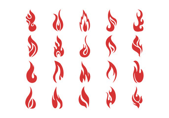Fire Element Cartoon Illustration Set
