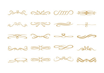 Elegant Weeding Line Shapes Element Set