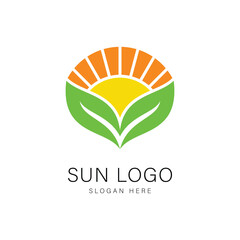 Sun Logo Design Graphic Vector