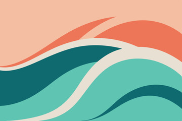 Abstract colorful vector background with flowing wave patterns and a vibrant rainbow of red, orange, green, and blue curves perfect for web design and business banners