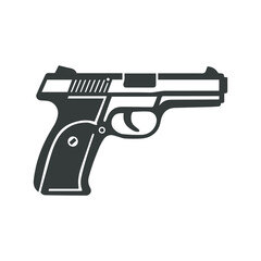 Black and White Pistol Icon