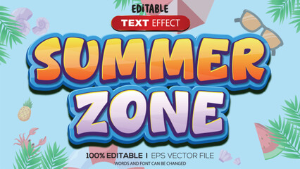 3d text effect summer theme