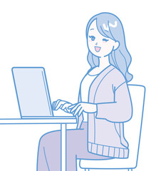 パソコン作業をしている女性