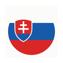 Obraz premium Glossy Round Icon of Slovakia Flag with Watercolor Design