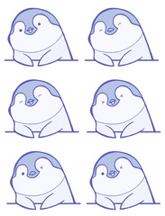 The upper body of an emperor penguin chick(6pattern)