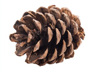 Close-up of a brown pine cone isolated on white background
