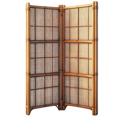 Intricate bamboo screen whispering stories of serene spaces and natural on transparent background