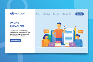 Online Education Web Banner Illustration