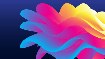Vibrant Abstract Wave Forms in a Gradient Spectrum