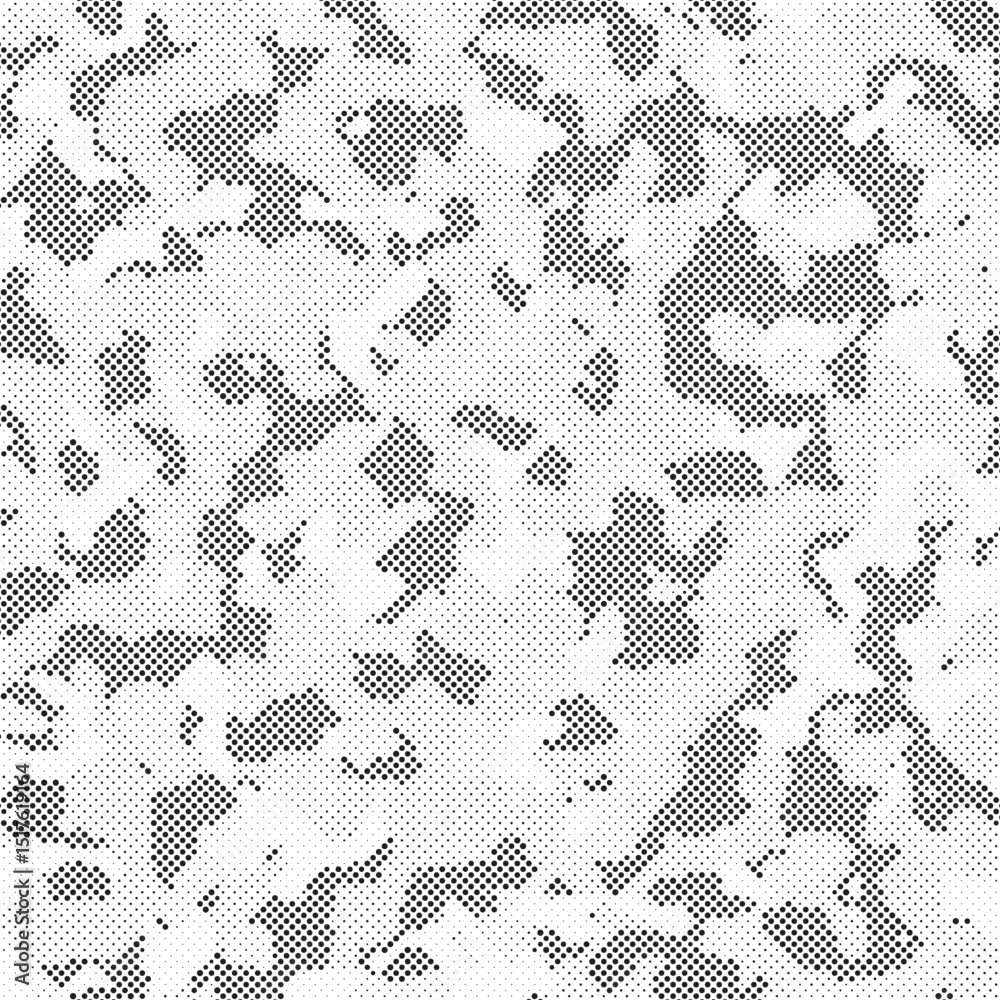 Leinwandbilder abstract halftone seamless camouflage pattern. repeating digital dotted hexagonal camo military text