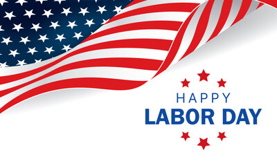 Labor Day, advertising, poster, banner, template with American flag. American labor day wallpaper. 