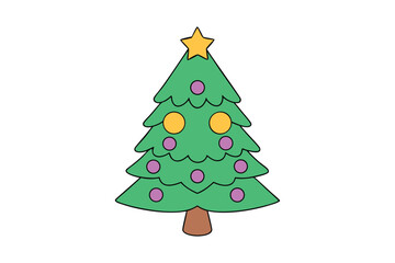 Christmas Tree Vector Art Design for Holiday Decorations