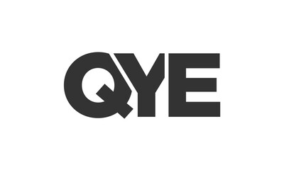 QYE logo design template with strong and modern bold text. Initial based vector logotype featuring simple and minimal typography. Trendy company identity.
