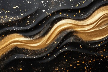 Golden sand surface with waves and dark background