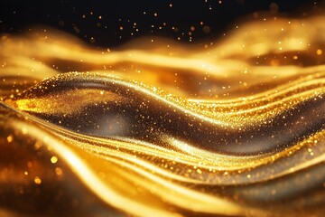 Golden sand surface with waves and dark background