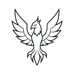 Obraz premium Mythical Bird with Layered Wings Outline