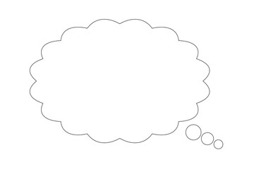 Speech Bubble, Cloud Shaped Blank Text Box, Communication Icon
