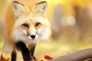 Fototapeta premium Red fox portrait in autumn colors