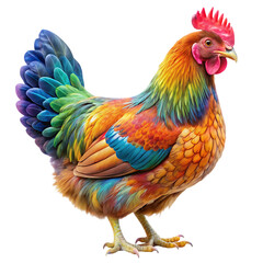 Fototapeta premium Rainbow Chicken: Colorful Art