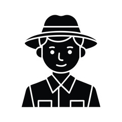 Safari Guide Silhouette Flat Illustration Simple Explorer Character Vector in Flat Style