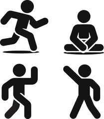 Diverse collection of simple stick figure people