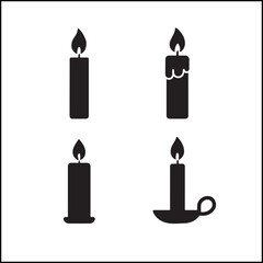 Wax Candle Icon set
